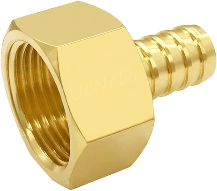 Uenede 3PCS Brass Hose Barb Fittings 3/4" NPT Female to 5/8" Barb Adapter Connector Include 3 Stainless Steel Clamps for Water/Oil/Gas - Image 5